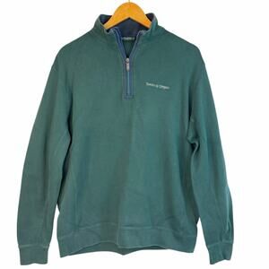 Bobby Jones Mens 1/4 Zip Golf Pullover Mock Collar Long Sleeve Green Size Large